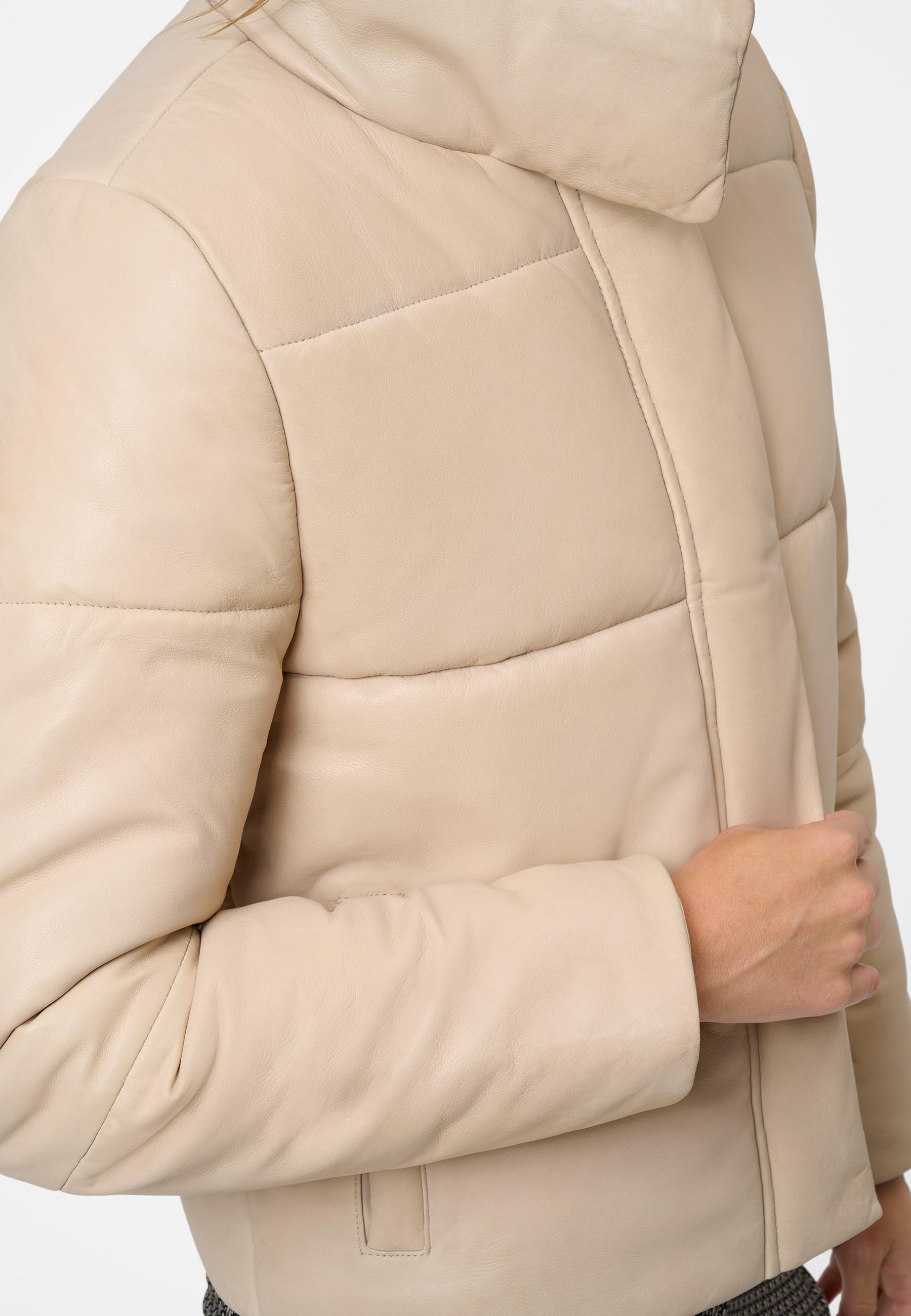 RICANO  Blouson en cuir s Filia, blouson matelassé avec col en tricot 