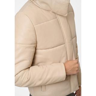 RICANO  Blouson en cuir s Filia, blouson matelassé avec col en tricot 