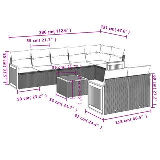 VidaXL Garten sofagarnitur poly-rattan  