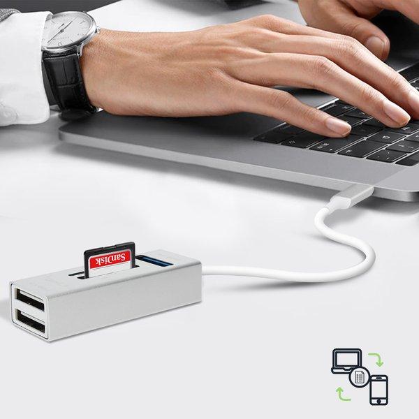 Avizar  Hub USB-C vers 3x USB + carte SD LinQ 