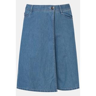 Ulla Popken  Short Mary en jean. Coupe 5 poches, taille élastique. 