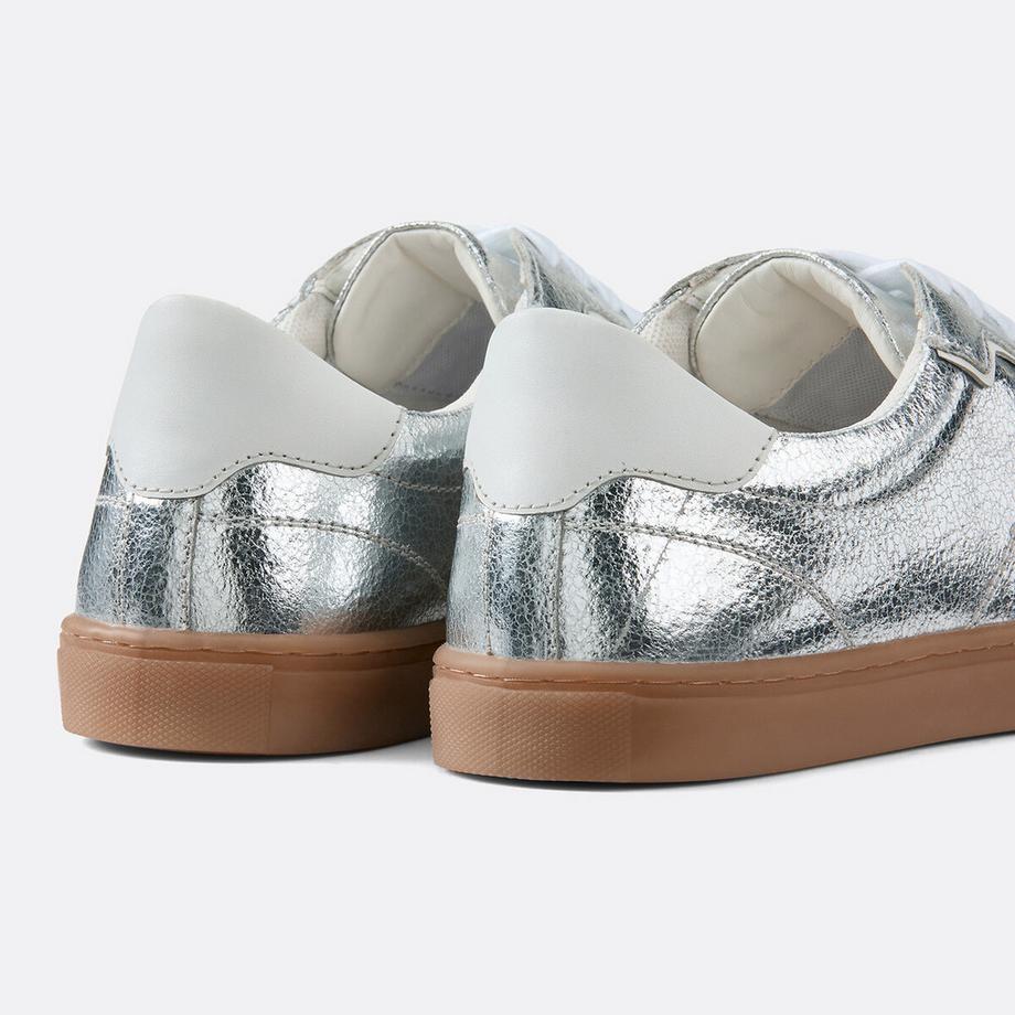 La Redoute Collections Baskets Retro en Cuir Métallisé  