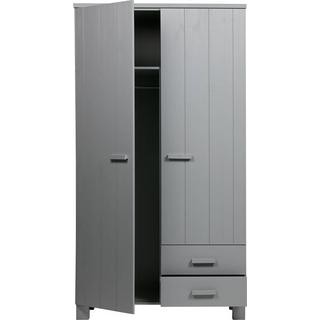 mutoni Armoire Dennis avec tiroirs en pin gris béton  