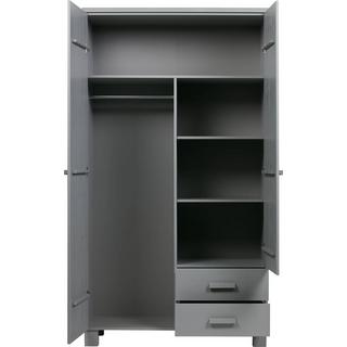 mutoni Armoire Dennis avec tiroirs en pin gris béton  