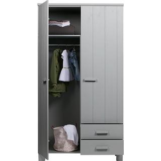 mutoni Armoire Dennis avec tiroirs en pin gris béton  