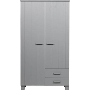 Armoire Dennis avec tiroirs en pin gris béton