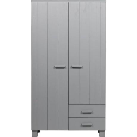 mutoni Armoire Dennis avec tiroirs en pin gris béton  