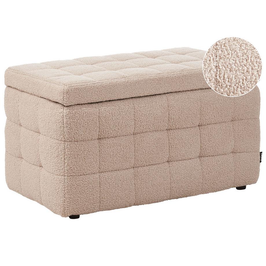 Beliani Ottomane mit Stauraum aus Bouclé Retro MICHIGAN  