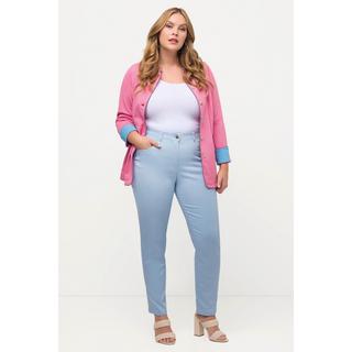 Ulla Popken  Pantalon Sophie à coupe 5 poches slim et broderie 