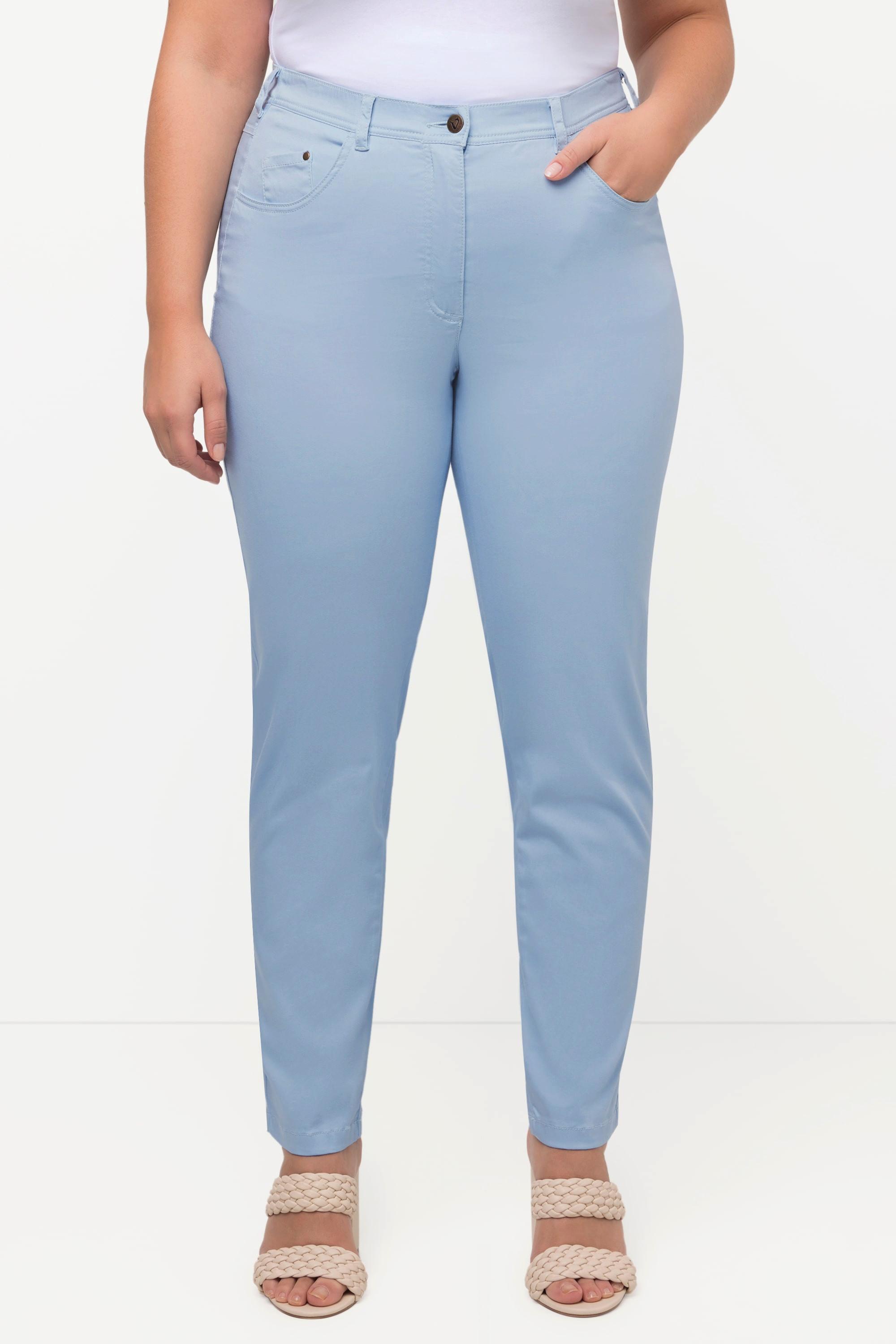 Ulla Popken  Pantalon Sophie à coupe 5 poches slim et broderie 