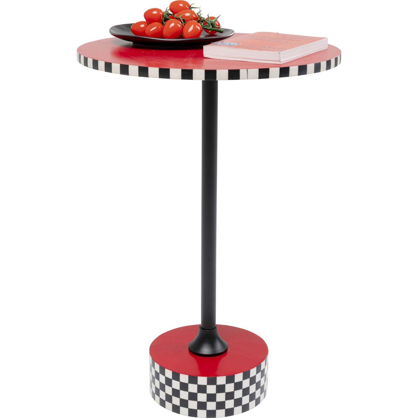 KARE Design Beistelltisch Domero Checkers rund 40  