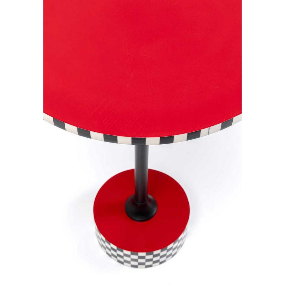KARE Design Beistelltisch Domero Checkers rund 40  