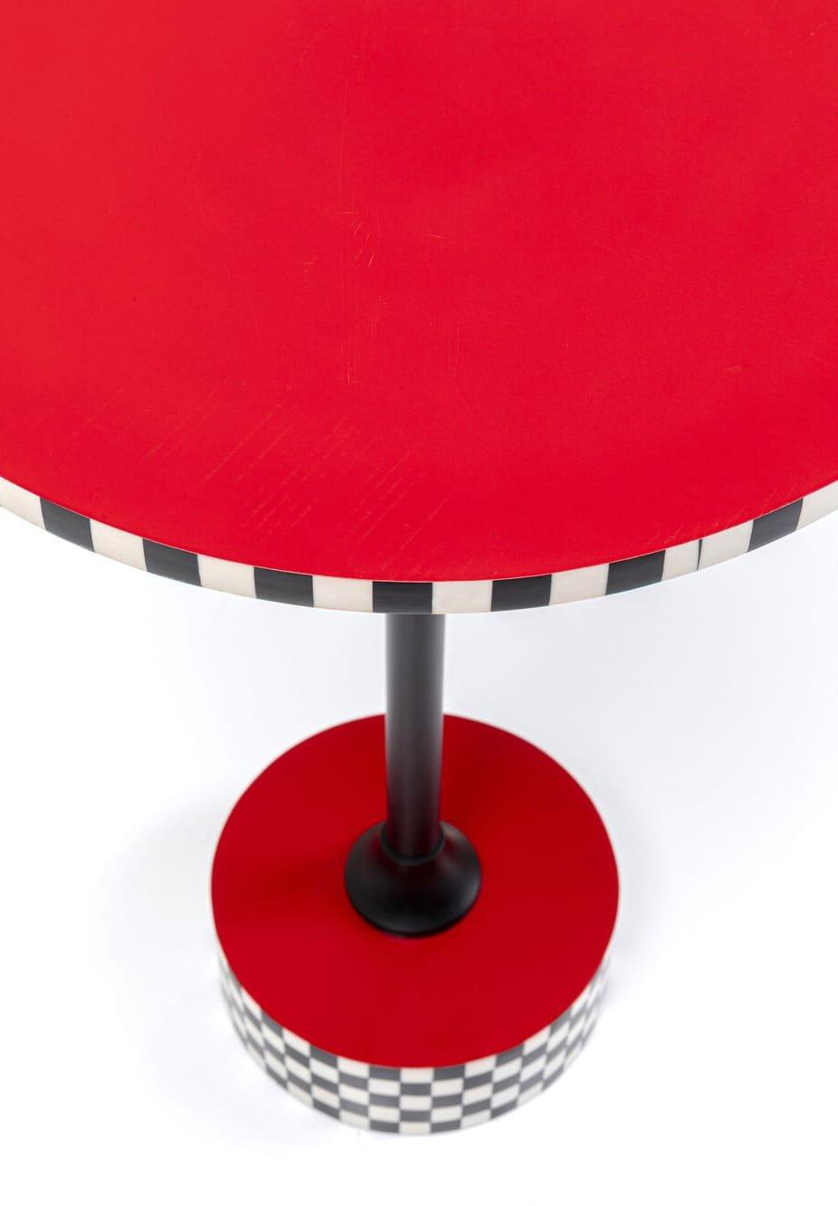 KARE Design Table d'appoint Domero Checkers rouge vers 40  