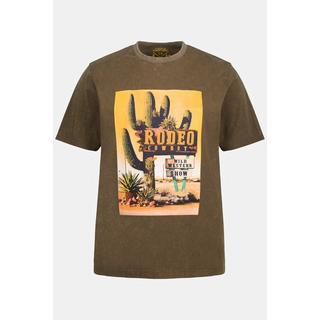 JP1880  T-Shirt, Halbarm, Fotoprint, Vintage Look, Brustprint, Rundhals 