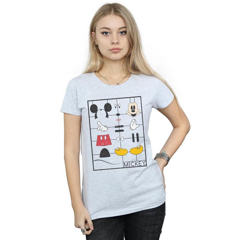 Disney Mickey Mouse Blueprint T-Shirt Maniche Corte  