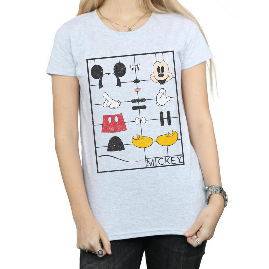 Disney Mickey Mouse Blueprint T-Shirt Maniche Corte  