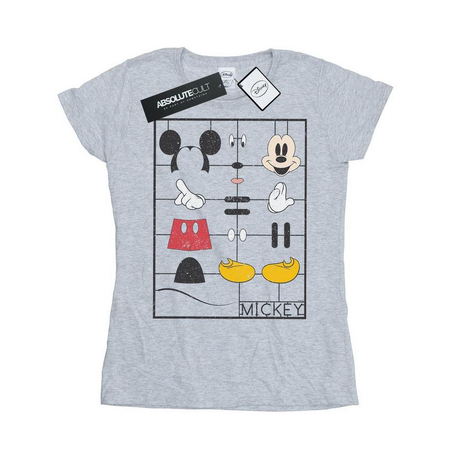 Disney Mickey Mouse Blueprint T-Shirt Maniche Corte  