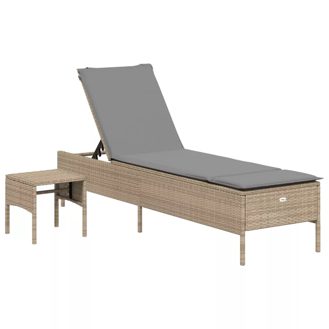 VidaXL - Chaise longue rotin synthétique, One Size, Beige