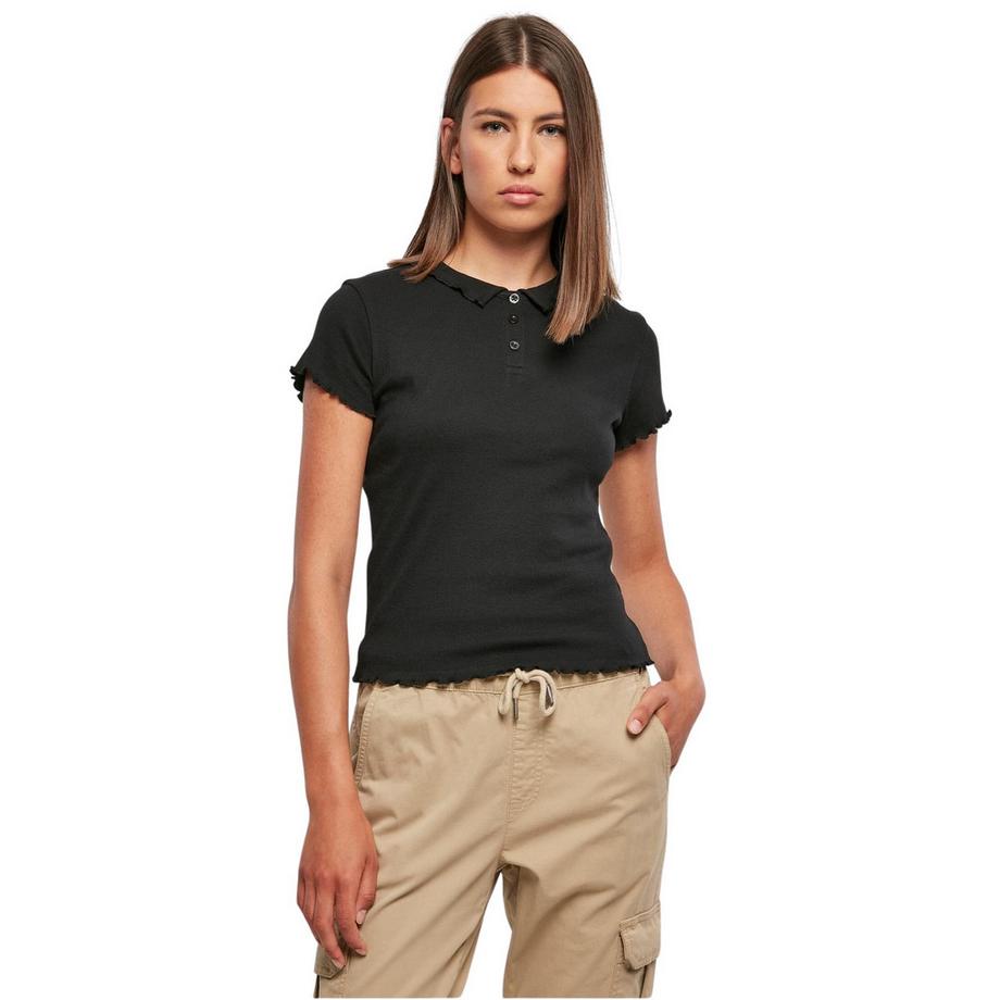 URBAN CLASSICS Damen Rib Polo Shirt  
