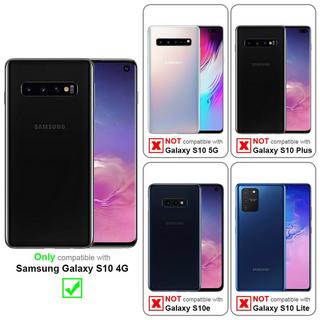 Cadorabo  Hülle für Samsung Galaxy S10 4G 2-in-1 TPU Silikon-Rand Glas-Rücken 