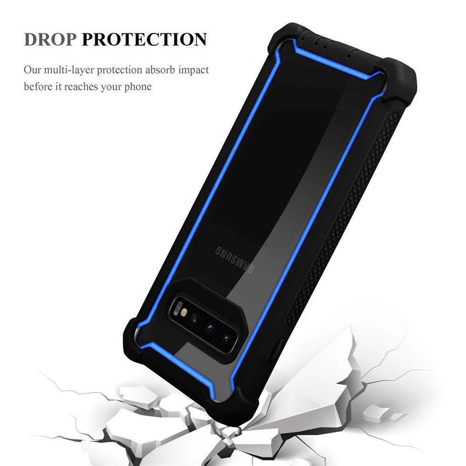 Cadorabo  Hülle für Samsung Galaxy S10 4G 2-in-1 TPU Silikon-Rand Glas-Rücken 