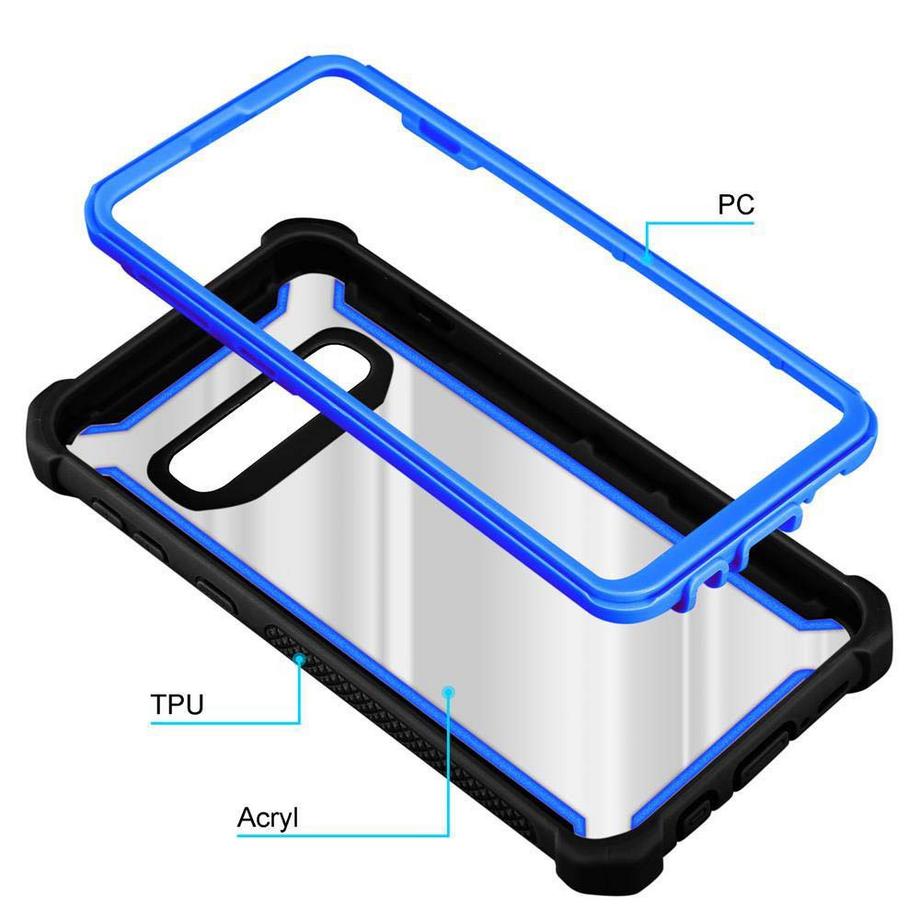 Cadorabo  Hülle für Samsung Galaxy S10 4G 2-in-1 TPU Silikon-Rand Glas-Rücken 
