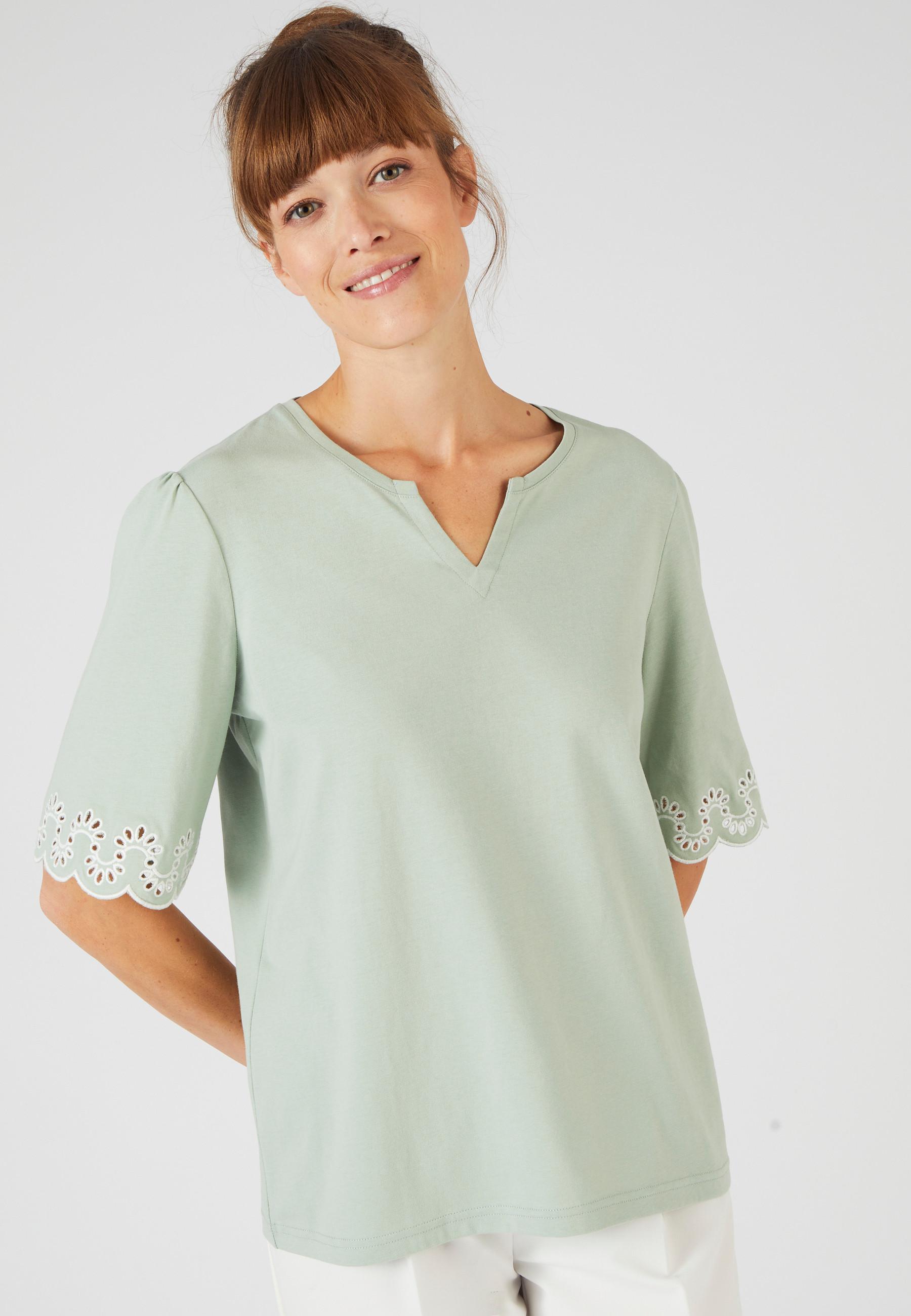 Image of T-shirt Aus Reiner Bio-baumwolle. Damen Grün 54/56