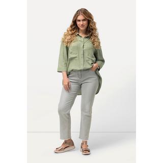 Ulla Popken  Jeans modello Sarah con orli sfrangiati, lavaggio ed elasticizzazione 