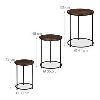 B2X 3-teiliger Tisch aus Mangoholz  