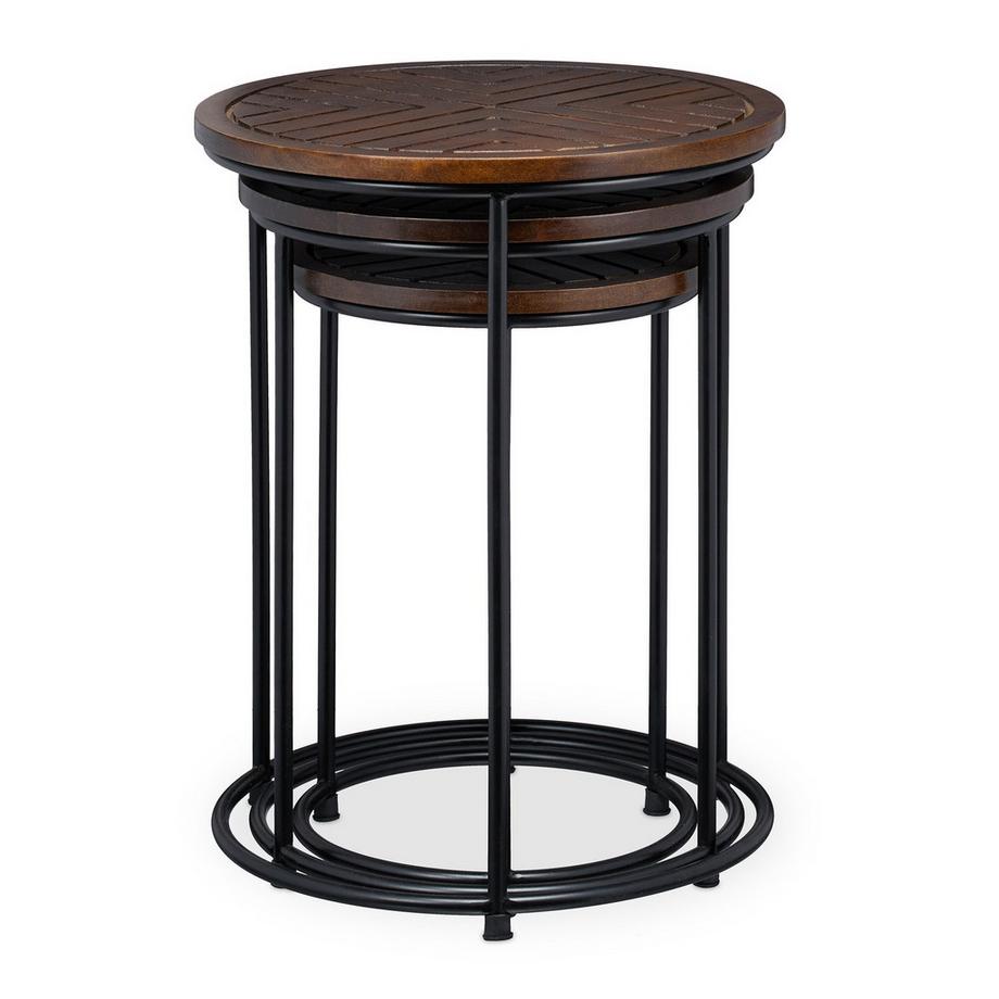 B2X Ensemble de table 3 pièces en bois de manguier  