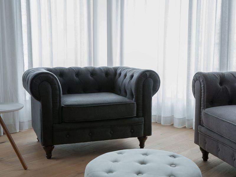 Beliani Fauteuil en Polyester Glamour CHESTERFIELD  