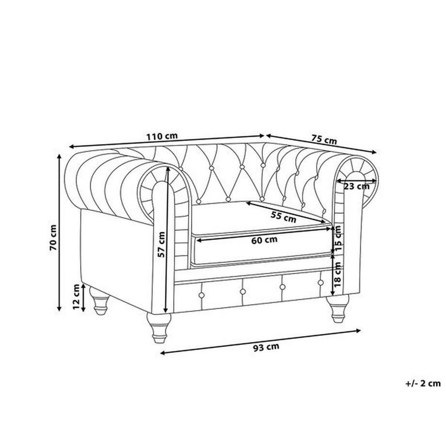 Beliani Sessel aus Stoff Glamourös CHESTERFIELD  