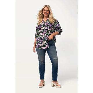 Ulla Popken  Jeans modello Sammy con gamba aderente ed effetto sdrucito 