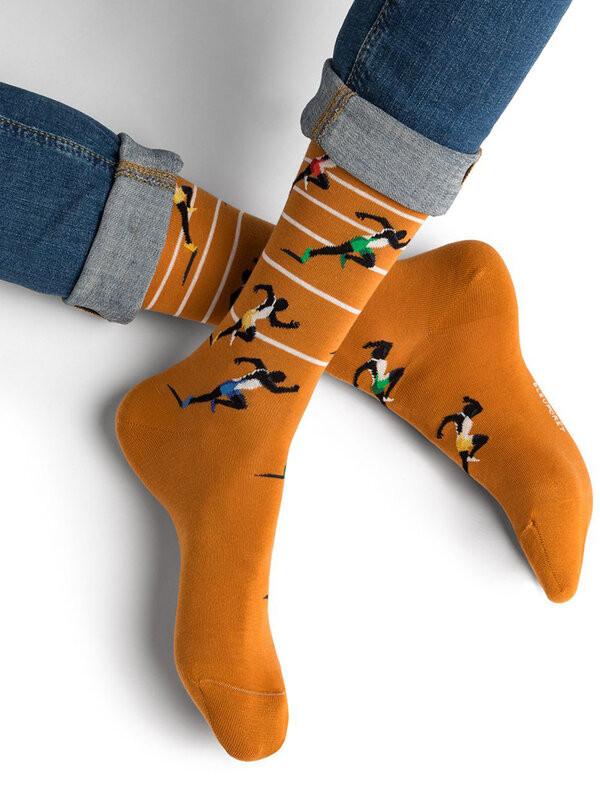 BLEU FORET Course Pattern Socken  