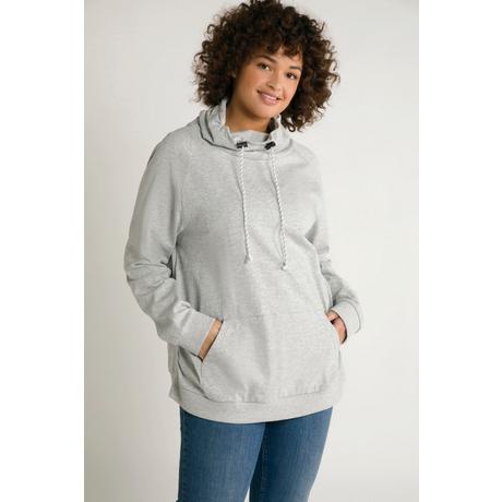 Ulla Popken  Sweat-shirt Bellieva, coutures élastiques sur le côté, manches longues 