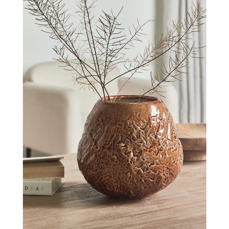 Beliani Blumenvase aus Steinzeug Landhausstil BETTA  