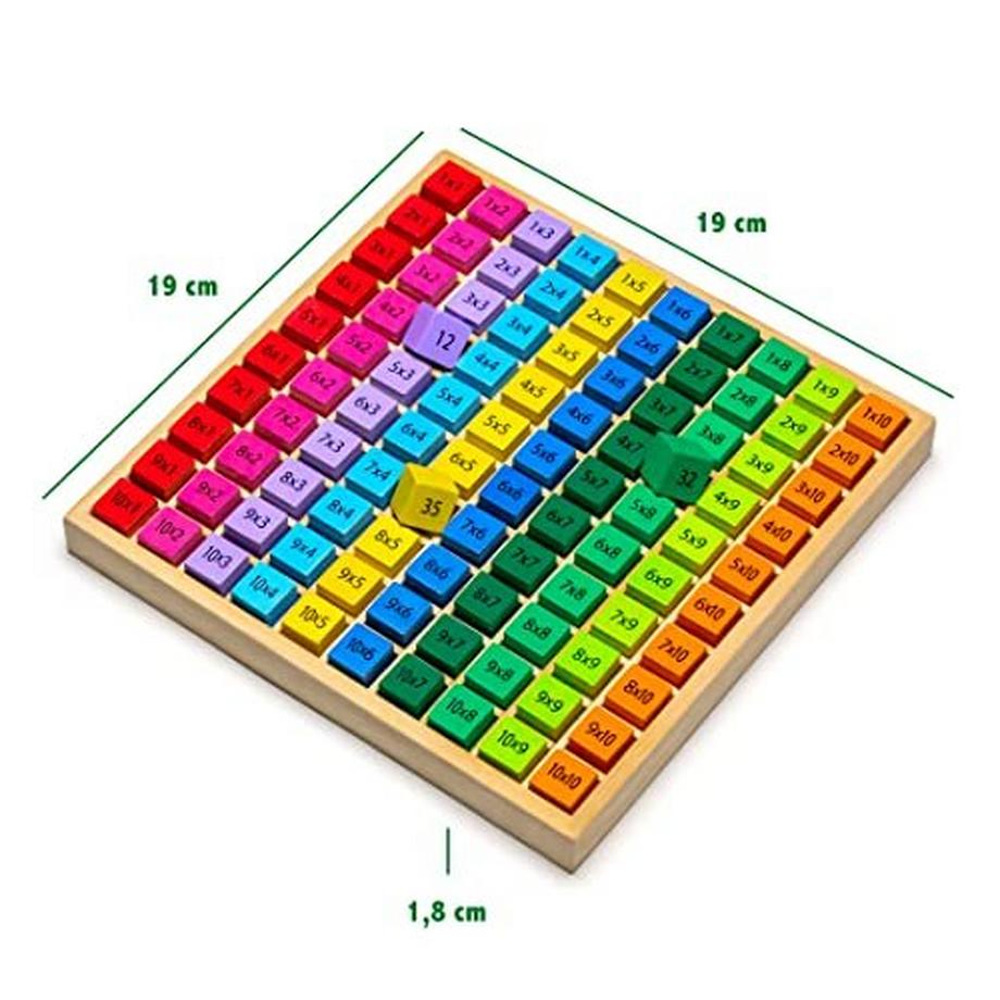 Activity-board  1x1 Multiplikationsbrett für Grundschüler Einmaleins Holzrechenbrett Mehrfarbig 