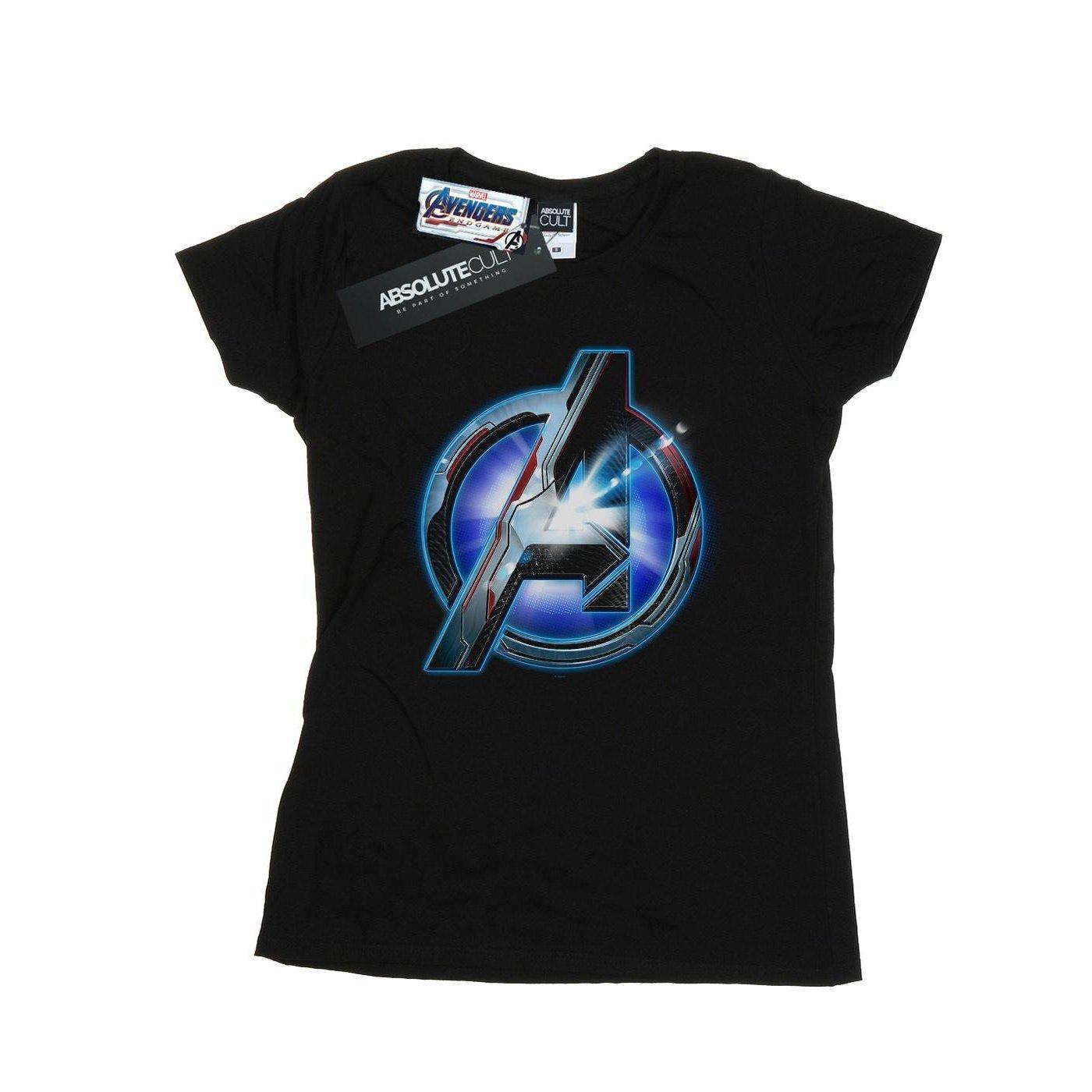 Image of Avengers Endgame Glowing Logo Tshirt Damen Schwarz L