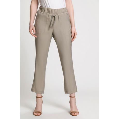 Ulla Popken  Pantaloni a 7/8 con taglio della gamba aderente, cintura elastica e tasche con zip 