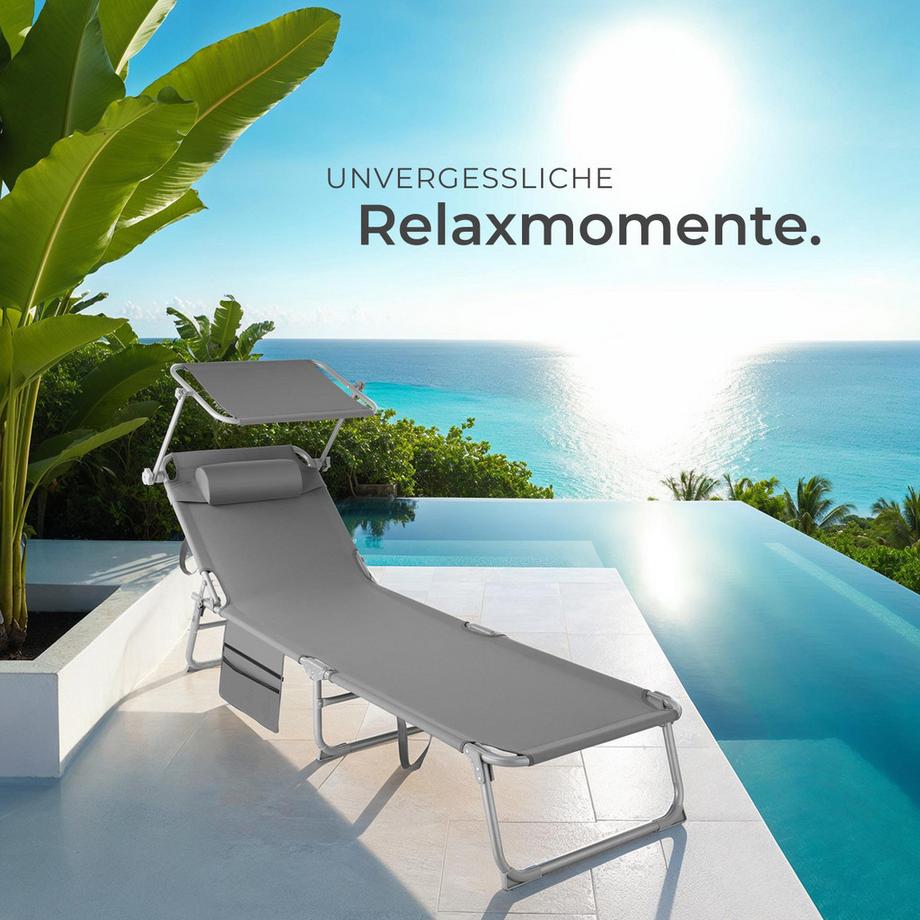 Tectake Lettino prendisole Chloé Pieghevole  