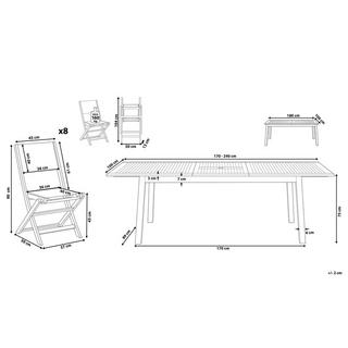 Beliani Essgruppe für 8 Personen aus Akazienholz Klassisch CESANA  