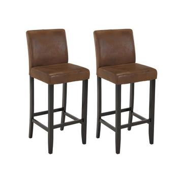 Barhocker 2erSet Microfaser SANTOS Vintage Look