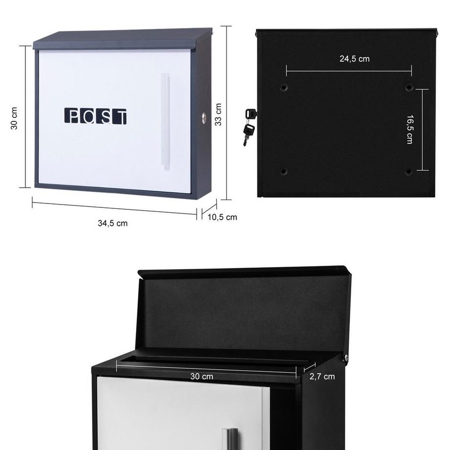 Arebos Boîte aux Lettres Design moderne d’AREBOS Boîte aux Lettres Murale  