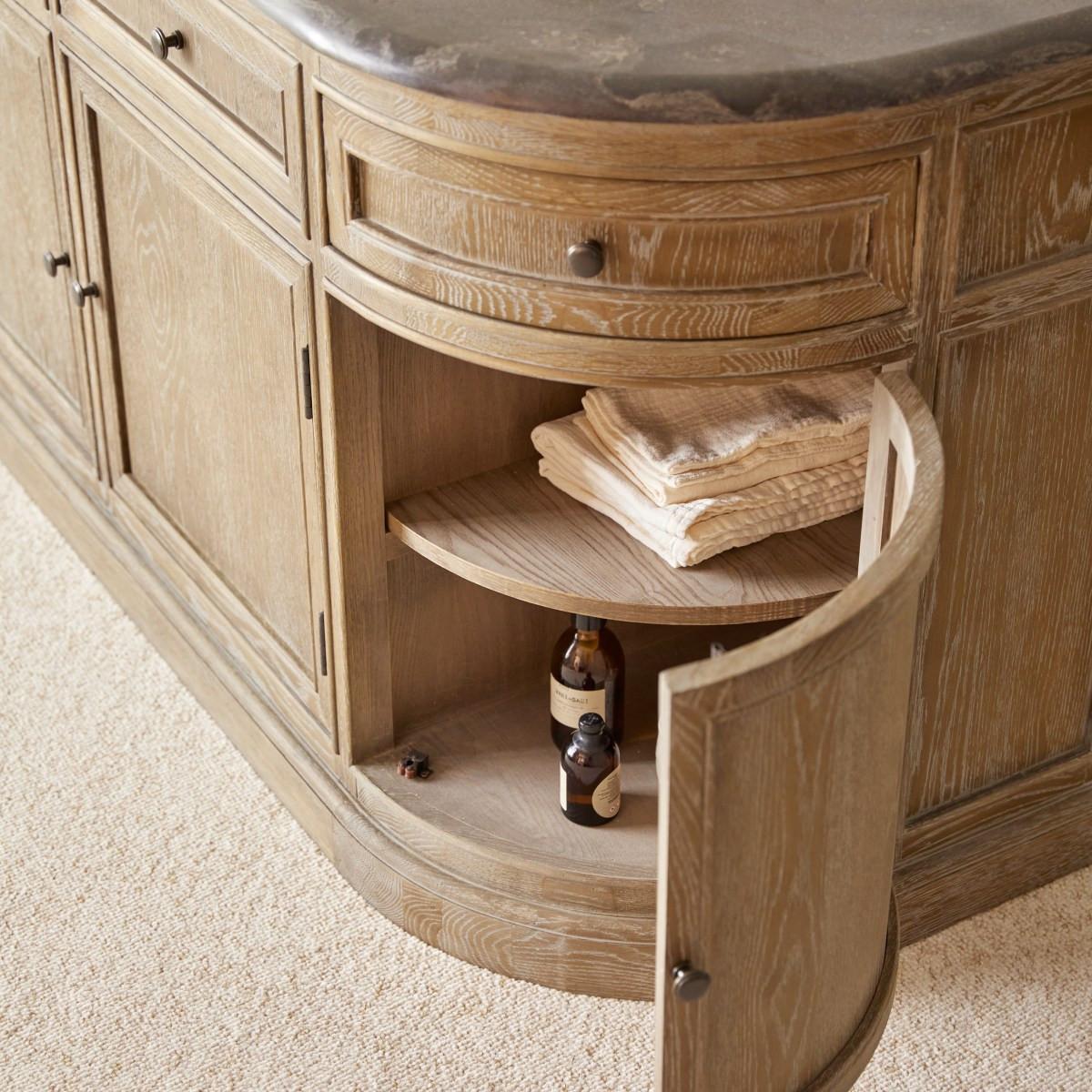 Tikamoon Badezimmermöbel aus Eiche und Stein Louise 180 cm Louise  