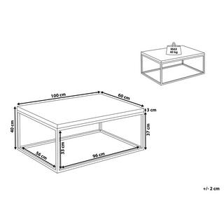 Beliani Couchtisch aus Teakholz Industriell PROVO  