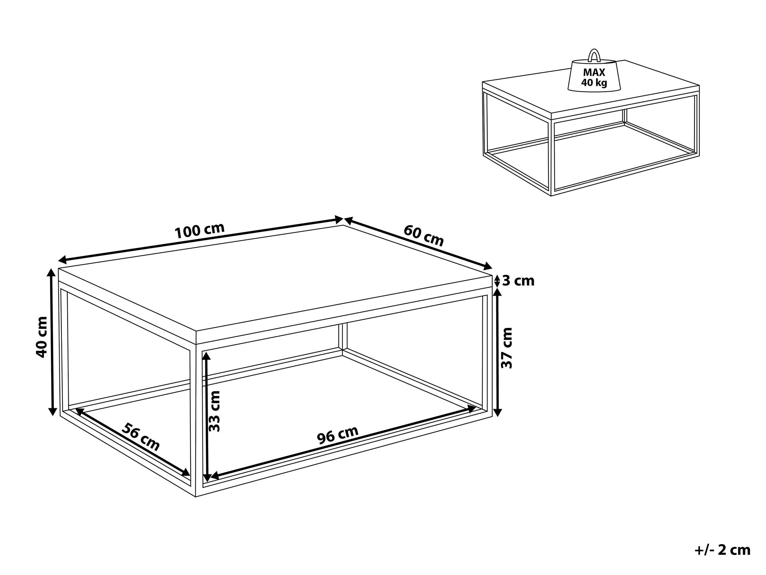 Beliani Table basse en Teck Industriel PROVO  