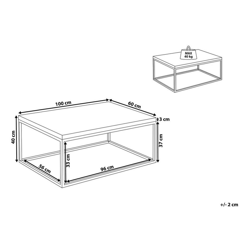 Beliani Table basse en Teck Industriel PROVO  