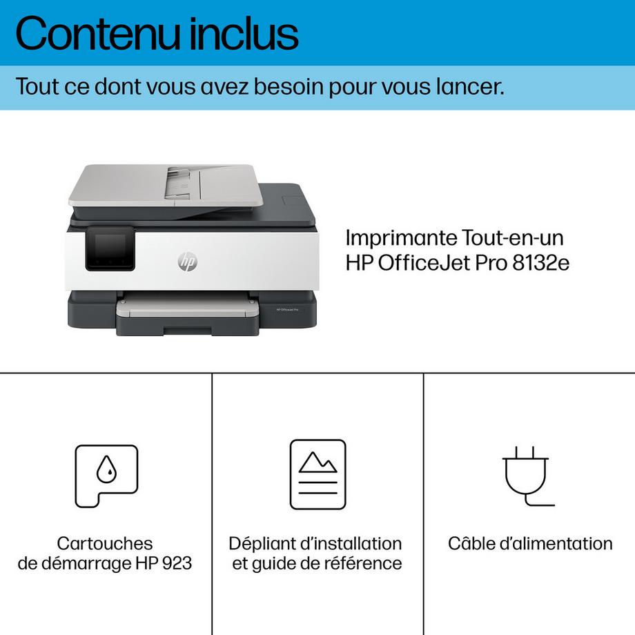 HEWLETT PACKARD  OfficeJet Pro 8132e Wireless All-in-One Colore Stampante, Instant Ink; Stampa fronte/retro 
