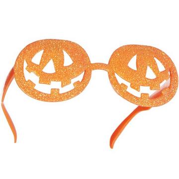 Halloween Spassbrille glitzernde Kürbisse