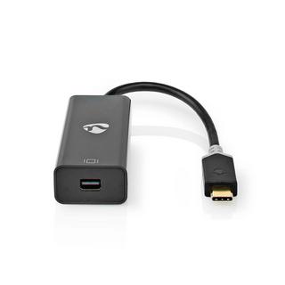 Nedis  Adaptateur USB-C™ | USB 3.2 Gen 1 | USB-C™ mâle | Mini DisplayPort femelle | 0,20 m | Rond | Plaqué or | PVC | Anthracite | Boîte avec fenêtre 